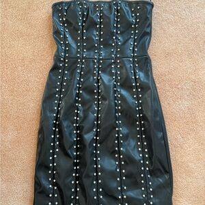 Windsor Black Strapless Dress with Silver Studs